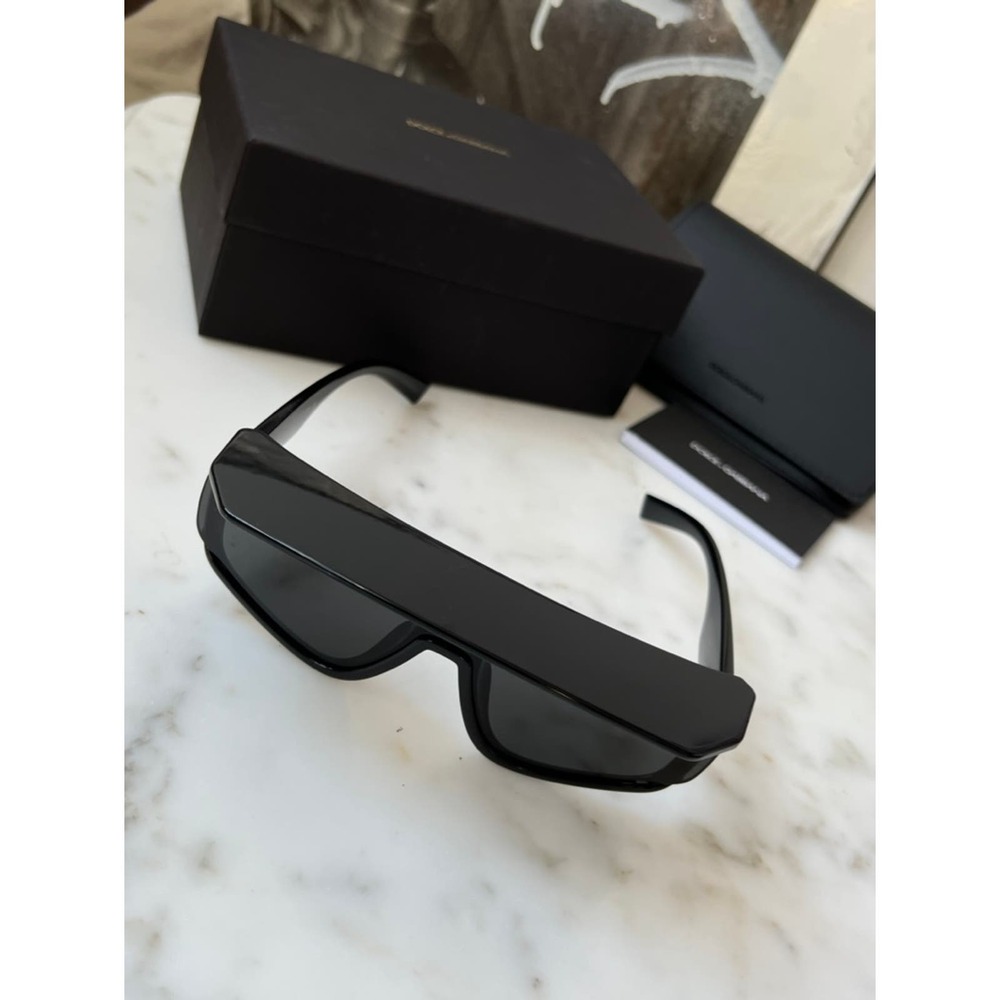 Dolce & Gabbana Oversized Black Shield Sunglasses - Picture 10 of 14